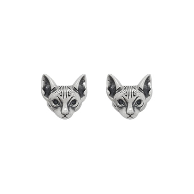 Aretes Esfinge Plata 925 Estilo Frío Vintage - Image 8