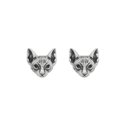 Aretes Esfinge Plata 925 Estilo Frío Vintage - Image 2