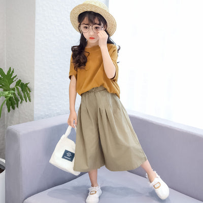 Conjunto de Verano para Niñas - Pantalón Ancho de Algodón y Lino Estilo Occidental - Image 3
