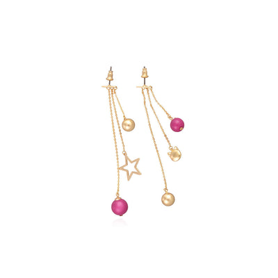 Aretes Asimétricos de Gato con Perlas de Aleación - Diseño Moderno para Mujer - Image 8