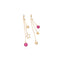 Planet Paradise Alloy Plastic Bead Cat Asymmetrical Earrings Female Earrings Rose Rojo