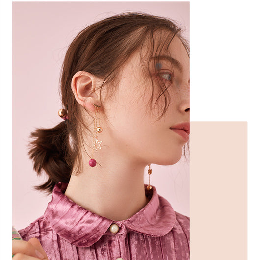 Aretes Asimétricos de Gato con Perlas de Aleación - Diseño Moderno para Mujer - Image 5