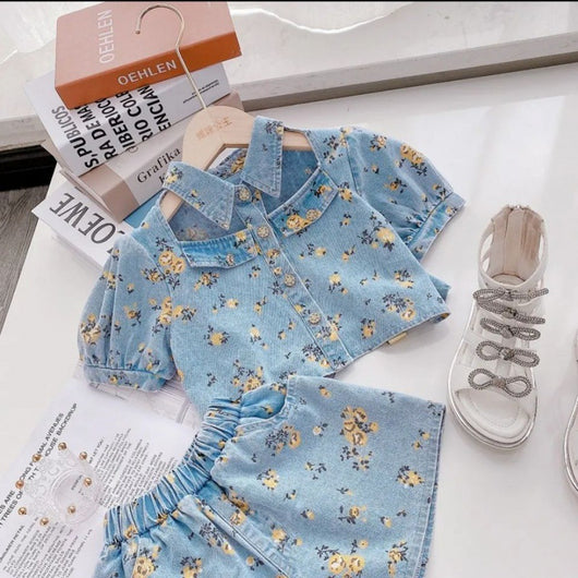 Conjunto de Verano para Niñas: Blusa y Pantalón Denim - Image 7