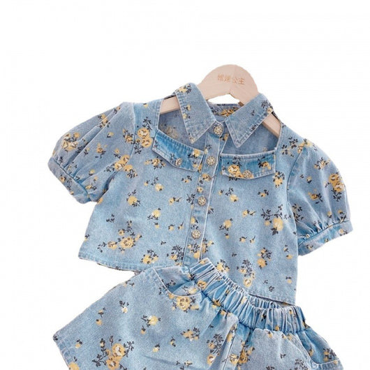 Conjunto de Verano para Niñas: Blusa y Pantalón Denim - Image 9