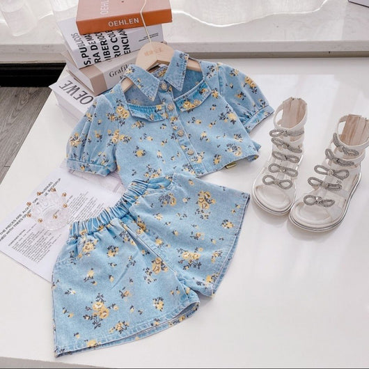 Conjunto de Verano para Niñas: Blusa y Pantalón Denim - Image 8
