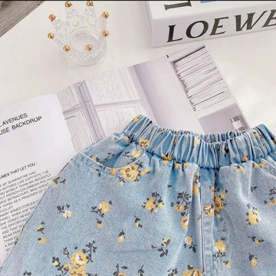 Conjunto de Verano para Niñas: Blusa y Pantalón Denim - Image 2