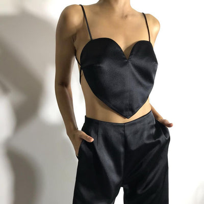 Camisola de Encaje Escote V Corazón Pesca para Mujer - Image 7