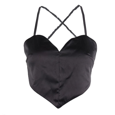Camisola de Encaje Escote V Corazón Pesca para Mujer - Image 3