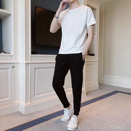 Conjunto Deportivo Casual para Hombre - Camiseta y Pantalón de Manga Corta - Image 2