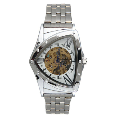 Reloj Mecánico Automático Triángulo Hueco con Correa de Acero Inoxidable - Image 12