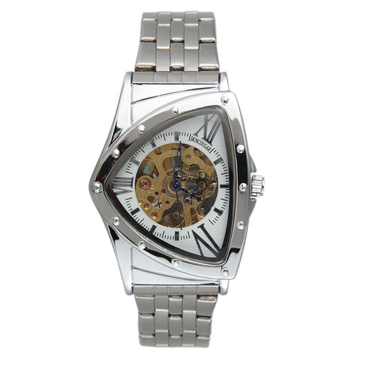 Reloj Mecánico Automático Triángulo Hueco con Correa de Acero Inoxidable - Image 12