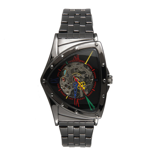Reloj Mecánico Automático Triángulo Hueco con Correa de Acero Inoxidable - Image 8
