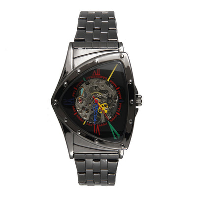 Reloj Mecánico Automático Triángulo Hueco con Correa de Acero Inoxidable - Image 6