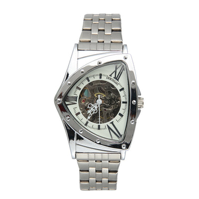 Reloj Mecánico Automático Triángulo Hueco con Correa de Acero Inoxidable - Image 5