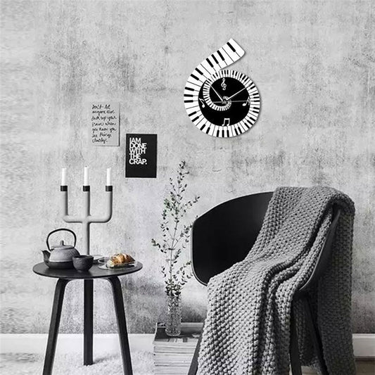 Reloj de Pared Musical Treble Clef Teclado Piano Notas Musicales Diseño Irregular - Image 2