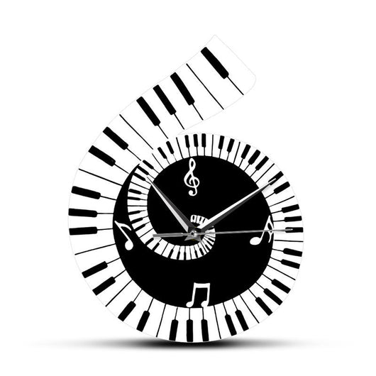Reloj de Pared Musical Treble Clef Teclado Piano Notas Musicales Diseño Irregular - Image 3