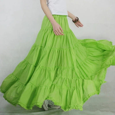 Falda Midi Verano Cintura Alta Corte A Mujer - Image 18
