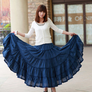 Falda Midi Verano Cintura Alta Corte A Mujer - Image 3