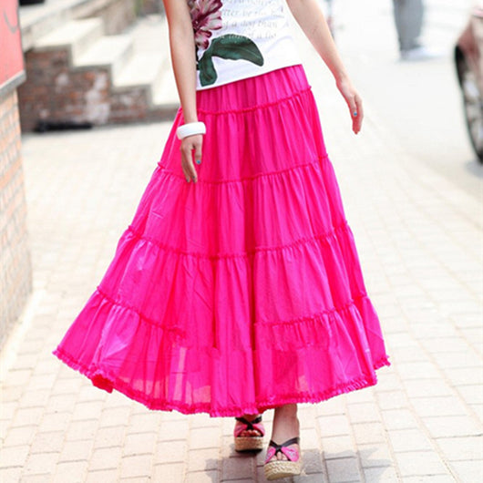 Falda Midi Verano Cintura Alta Corte A Mujer - Image 8
