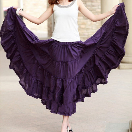 Falda Midi Verano Cintura Alta Corte A Mujer - Image 6