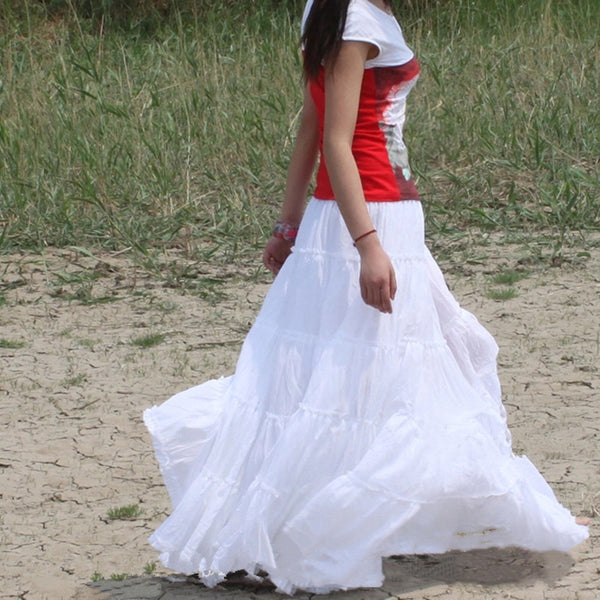 Falda Midi Verano Cintura Alta Corte A Mujer - Image 10