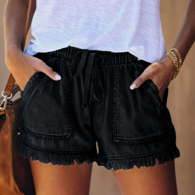 Shorts de Mezclilla Casual para Mujer - Cintura Alta con Bolsillos - Image 9