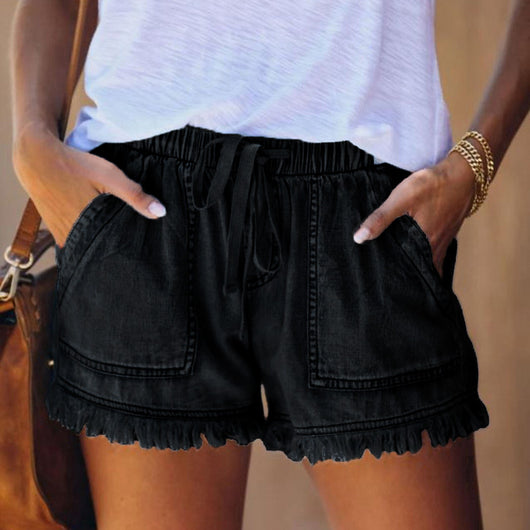Shorts de Mezclilla Casual para Mujer - Cintura Alta con Bolsillos - Image 9
