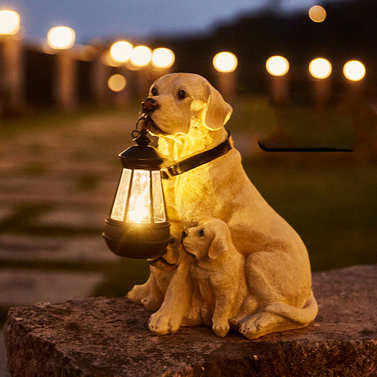 Lámpara Solar Decorativa Perro LED - Escultura Resina para Jardín y Porche - Image 9