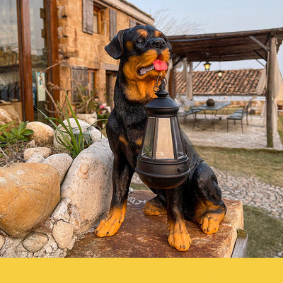 Lámpara Solar Decorativa Perro LED - Escultura Resina para Jardín y Porche - Image 8