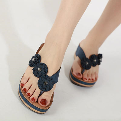 Sandalias Cuña Retro Flores para Mujer - Zapatos de Playa Cómodos Verano - Image 7