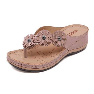 Sandalias Cuña Retro Flores para Mujer - Zapatos de Playa Cómodos Verano - Image 10