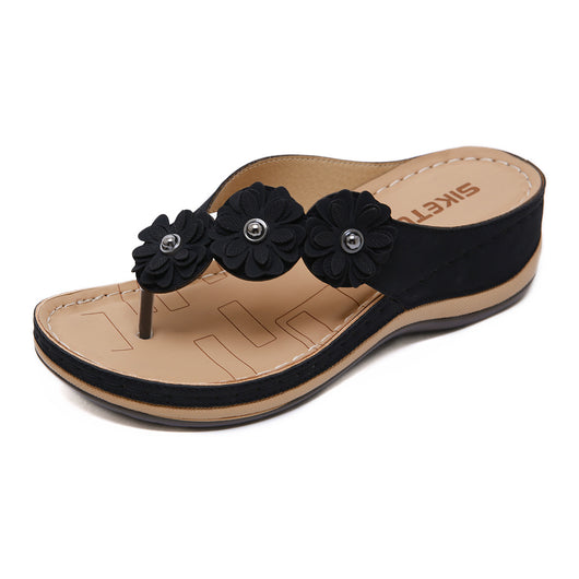 Sandalias Cuña Retro Flores para Mujer - Zapatos de Playa Cómodos Verano - Image 8