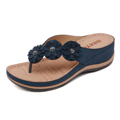 Sandalias Cuña Retro Flores para Mujer - Zapatos de Playa Cómodos Verano - Image 11