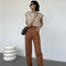 Chaleco Oversized con Cuello Polo y Hombreras Acolchadas