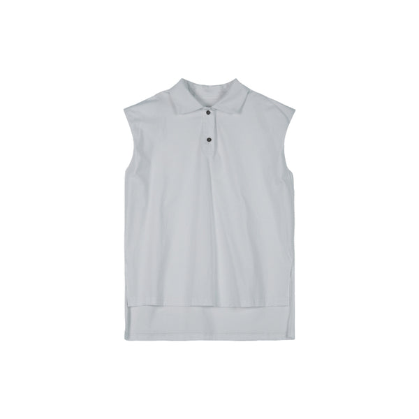 Chaleco Oversized con Cuello Polo y Hombreras Acolchadas
