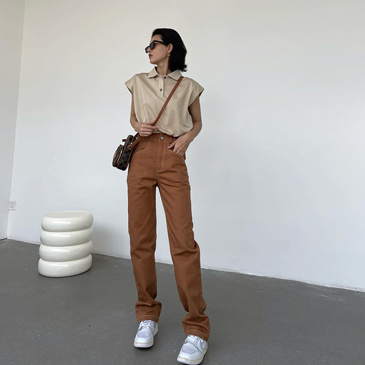 Chaleco Oversized con Cuello Polo y Hombreras Acolchadas - Image 4