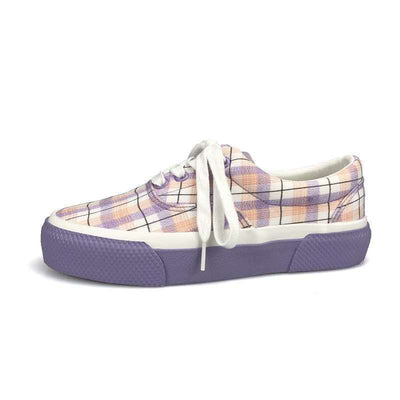 Zapatos de Lona a Cuadros para Estudiantes - Estilo Japonés Clásico - Image 3