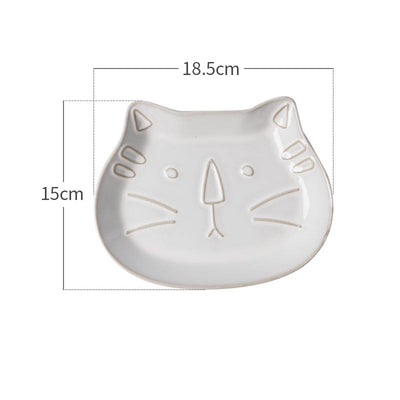 Tazón de Cerámica Gato Blanco Retro con Relieve Decorativo - Image 4
