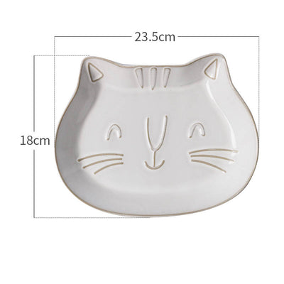 Tazón de Cerámica Gato Blanco Retro con Relieve Decorativo - Image 7