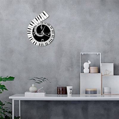 Reloj de Pared Musical Treble Clef Teclado Piano Notas Musicales Diseño Irregular - Image 8