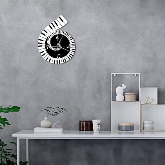 Reloj de Pared Musical Treble Clef Teclado Piano Notas Musicales Diseño Irregular - Image 8