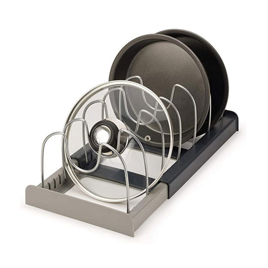 Repisa Organizadora Extensible de Acero Inoxidable para Ollas y Sartenes