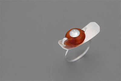 Anillo de Ámbar Clásico Oriental en Plata de Ley S925 - Image 2