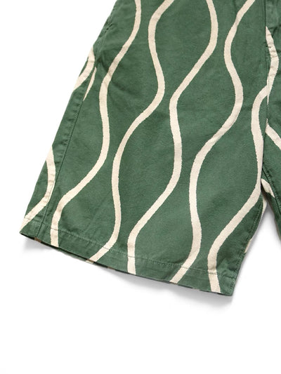 Pantalones Cortos Overol Casual Tendencia Japonesa con Estampado Ripple en Algodón Lino - Image 12