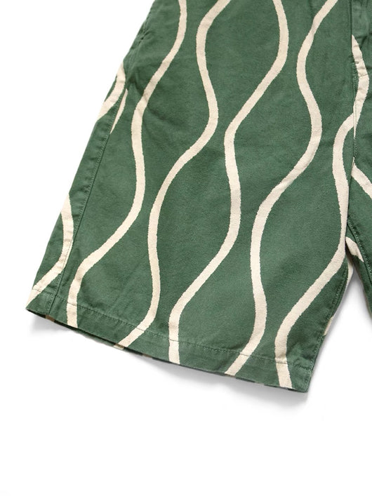 Pantalones Cortos Overol Casual Tendencia Japonesa con Estampado Ripple en Algodón Lino - Image 12