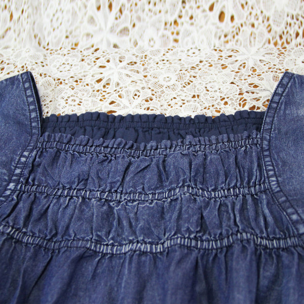 Vestido Midi Retro Francés con Encaje y Volantes - Talla Grande Verano