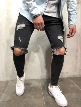 Pantalones Vaqueros Rotos Modernos para Hombre - Image 7