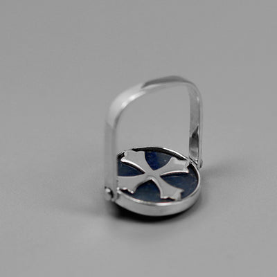 Anillo de Plata 925 con Aventurina y Relieve de Iglesia Europea Florencia - Image 2