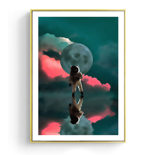Cuadro Astronauta en la Luna - Lienzo Decorativo para Habitación de Niños - Image 2