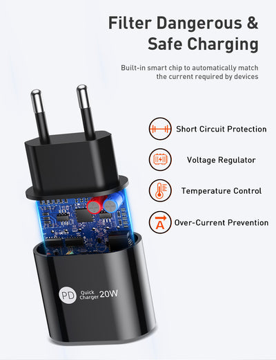 Cargador Rápido 20W USB-C para Celulares - Carga en 9V 2.2A - Image 11